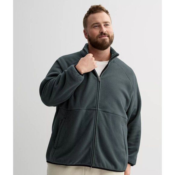 Men's Tek Gear Big & Tall Mock Neck Gray Fleece Zip Jacket Size XL Tall NWT - Picture 1 of 2